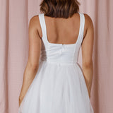 La Ballerine Layered Mesh Mini Dress White
