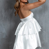 Elianna Strapless Tiered Mini Dress Ivory