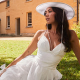 Nightingale Tiered Mesh Maxi Dress White