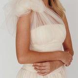 Let's Elope Bow Shoulder Midi Dress Butter