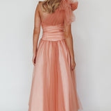 Let's Elope Bow Shoulder Midi Dress Lipstick