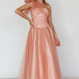 Let's Elope Bow Shoulder Midi Dress Lipstick