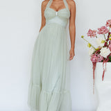 Alegria Tulle Maxi Dress Pistachio