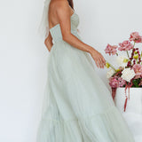 Alegria Tulle Maxi Dress Pistachio