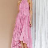 South Haven Halter Midi Dress Pink