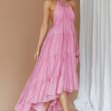 South Haven Halter Midi Dress Pink