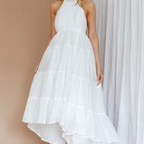 South Haven Halter Midi Dress White