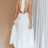 South Haven Halter Midi Dress White