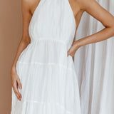 South Haven Halter Midi Dress White