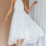 South Haven Halter Midi Dress White