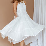 South Haven Halter Midi Dress White