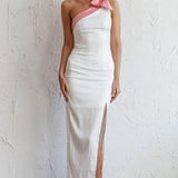 Sweetest Thing One-Shoulder Bow Maxi Dress White