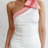 Sweetest Thing One-Shoulder Bow Maxi Dress White