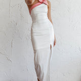 Sweetest Thing One-Shoulder Bow Maxi Dress White