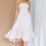 Sunday Mornings Ruched Bust Midi Dress Pink