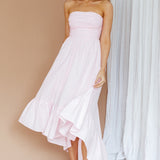 Sunday Mornings Ruched Bust Midi Dress Pink
