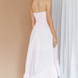 Sunday Mornings Ruched Bust Midi Dress Pink