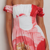 Sunday Mornings Ruched Bust Maxi Dress Floral Blush