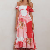 Sunday Mornings Ruched Bust Maxi Dress Floral Blush