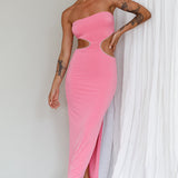 Bridget Cut-Out Midi Dress Barbie Pink