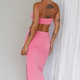 Bridget Cut-Out Midi Dress Barbie Pink