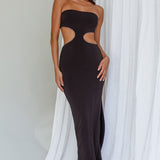 Bridget Cut-Out Midi Dress Black