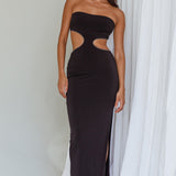 Bridget Cut-Out Midi Dress Black