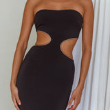 Bridget Cut-Out Midi Dress Black