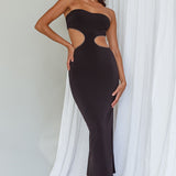 Bridget Cut-Out Midi Dress Black