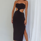 Bridget Cut-Out Midi Dress Black