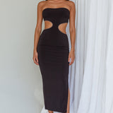Bridget Cut-Out Midi Dress Black