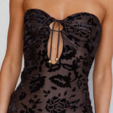Sing To Me Keyhole Bodice Midi Dress Black