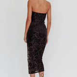 Sing To Me Keyhole Velvet Midi Dress Black