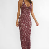 Sing To Me Keyhole Halter Maxi Dress Purple
