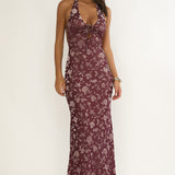 Sing To Me Keyhole Halter Maxi Dress Purple