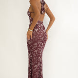 Sing To Me Keyhole Halter Maxi Dress Purple