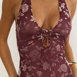 Sing To Me Keyhole Halter Maxi Dress Purple