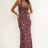 Sing To Me Keyhole Halter Maxi Dress Purple