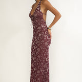 Sing To Me Keyhole Halter Maxi Dress Purple