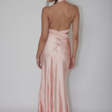 Of Your Dreams Cut-Out Halter Dress Peach