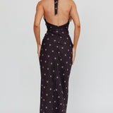 Of Your Dreams Plunging Halter Dress Black