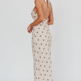 Of Your Dreams Plunging Halter Dress Oat