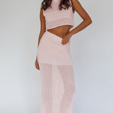 Bayside Crochet Maxi Skirt Pink