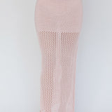 Bayside Crochet Maxi Skirt Pink