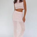 Bayside Crochet Maxi Skirt Pink