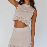 Bayside Sleeveless Crochet Top Oat