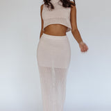Bayside Sleeveless Crochet Top Oat