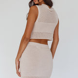 Bayside Sleeveless Crochet Top Oat