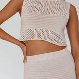Bayside Sleeveless Crochet Top Oat
