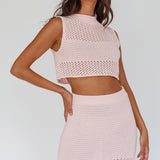 Bayside Sleeveless Crochet Top Pink
